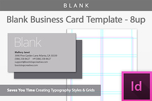 Blank Business Card Template 8-up