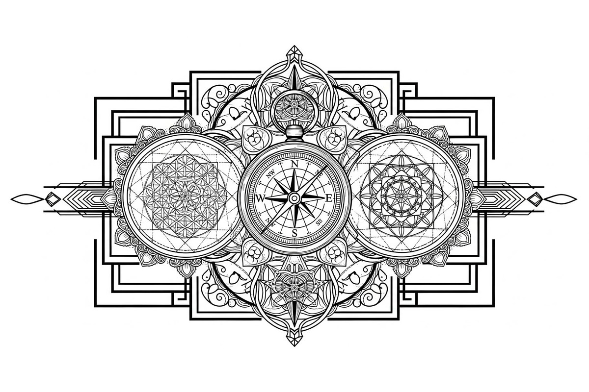 Ornamental Compass Rose SVG Bundle, an Illustration by Gaye Art (Photo 6 of 31)
