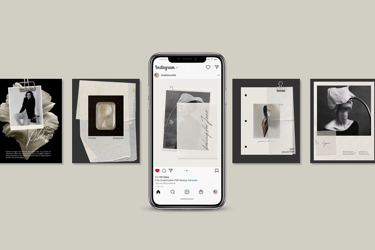 Aesthetic Paper Mockup IG templates, a Social Media Template by Studio Suvelle (Photo 7 of 9)