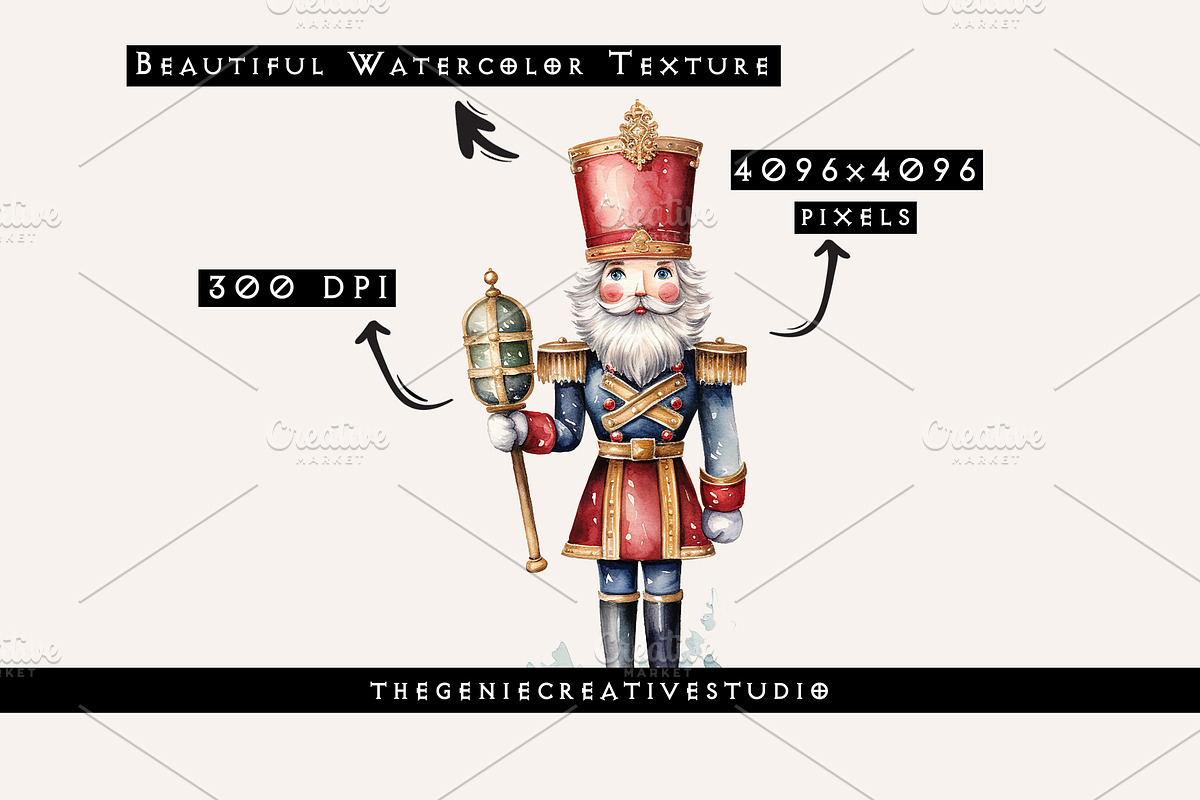 Christmas Nutcracker PNG Clipart, a Decorative Illustration by Geniecreativestudio (Photo 3 of 9)