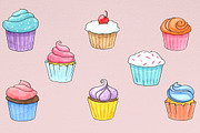 Watercolor Cupcake Illustrations, an Illustration by R.Ewers Designs (Thumbnail 3 of 3)