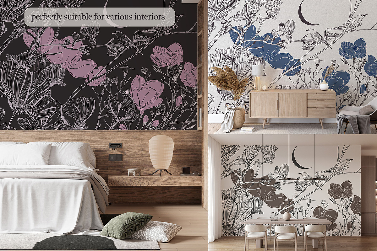 Hand Drawn Wallpaper Cherry Blossom, a Wallpaper Graphic by Nature.Of.Kate (Photo 9 of 11)