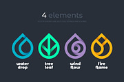 Nature elements. 4 gradient logo, a Branding & Logo Template by Magda (Thumbnail 1 of 5)