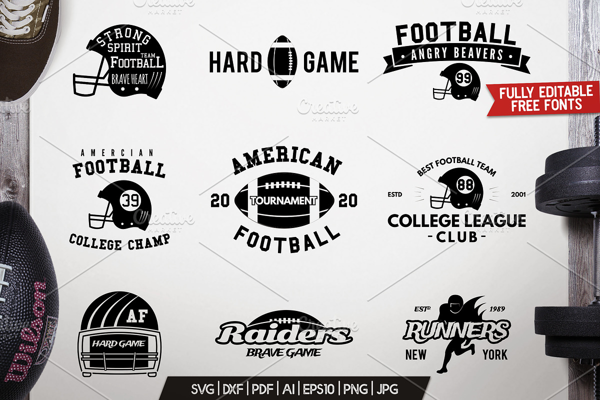American Football Logo Badges Bundle, a Branding & Logo Template by JeksonGraphics (Photo 2 of 12)