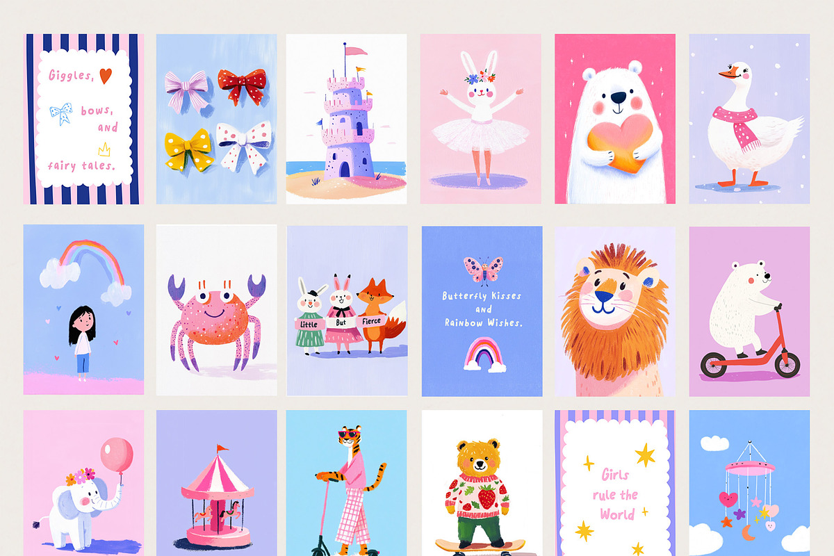 Girls-Nursery Wall Art-Whimsy Prints, a Background Graphic by Essentially Nomadic (Photo 12 of 14)