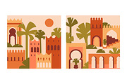 Morocco architecture set, background, a Decorative Illustration by Good Studio (Thumbnail 6 of 19)