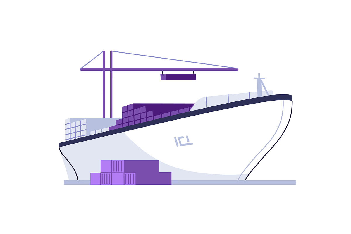Cargo delivery concept set, a Transportation Illustration by PaperTrident (Photo 7 of 7)