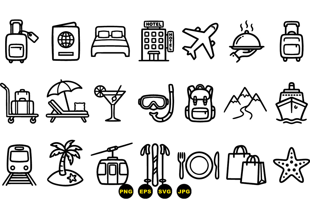 Travel Adventure Icon Set, an Illustration by designvectx (Photo 3 of 3)