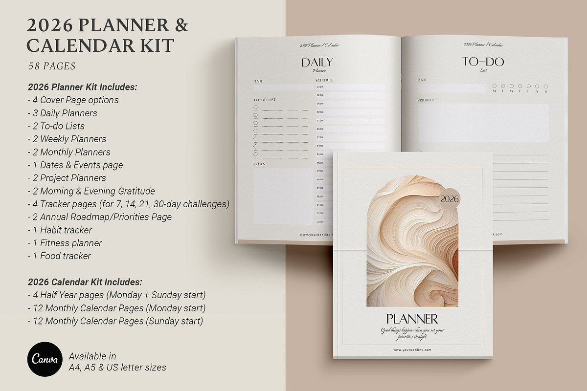 2026 Canva Planner & Calendar kit v2 preview 2