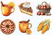 Watercolor Autumn Food Clipart, an Illustration by CraftArtStudio (Thumbnail 3 of 6)