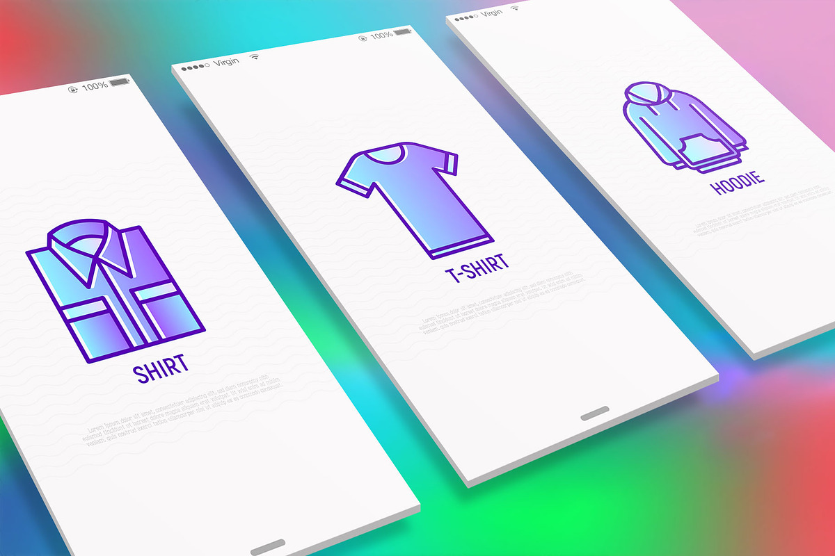 Clothes | 16 Thin Line Icons Set, an Outline Icon by Alex Blogoodf (Photo 2 of 7)