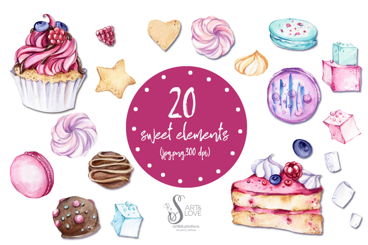 Watercolor collection Home Bakery, a Food Illustration by S_ARTLOVE (Photo 2 of 5)