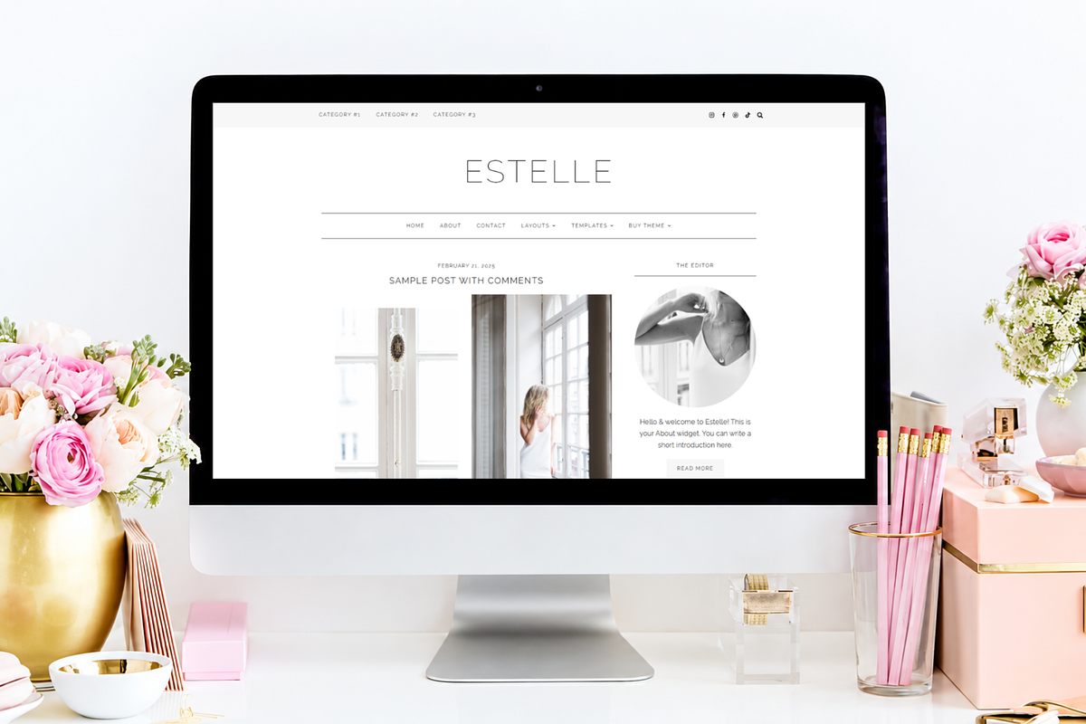 Feminine WordPress Theme | Estelle, a WordPress Template by Hello Chic Designs (Photo 2 of 2)