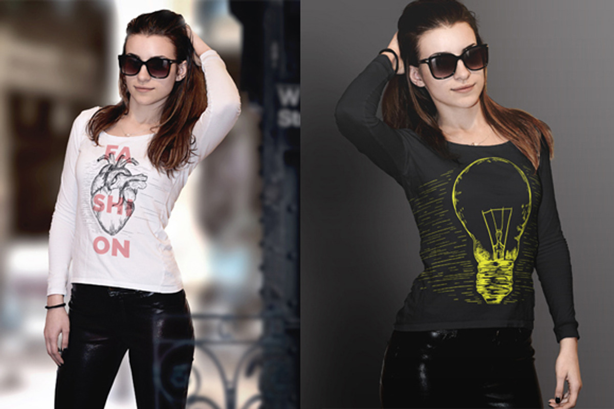 Female Shirt Mock Up, a Background Graphic by k-project design (Photo 2 of 4)