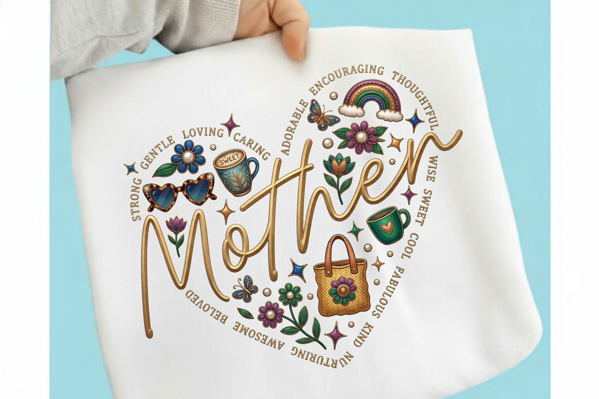 Retro Mothers Day, Mama Heart, Mom P, a Graphic by designcity5 (Photo 1 of 4)
