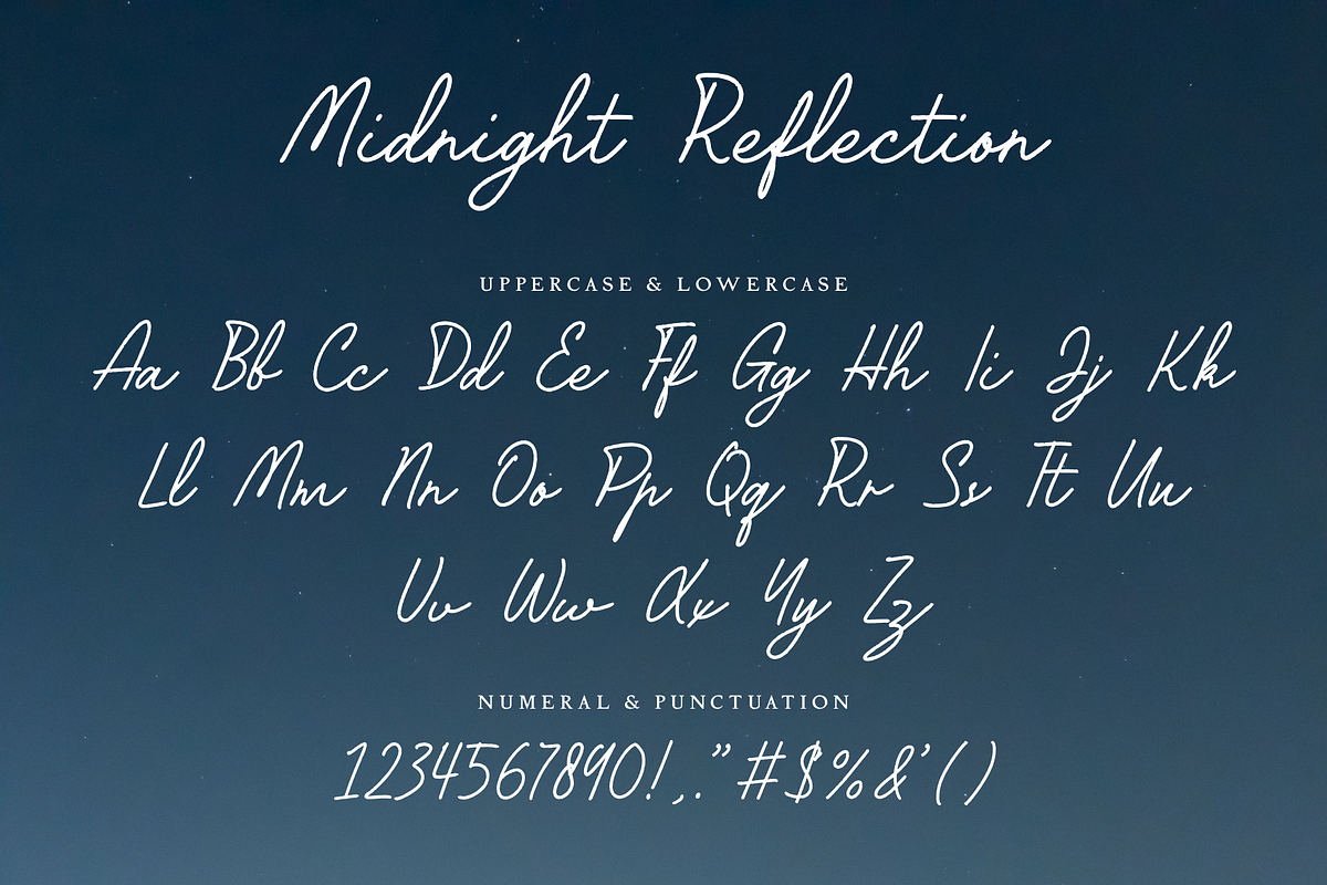 Midnight Reflection – Casual Script, a Script Font by Fikryal Studio (Photo 15 of 15)