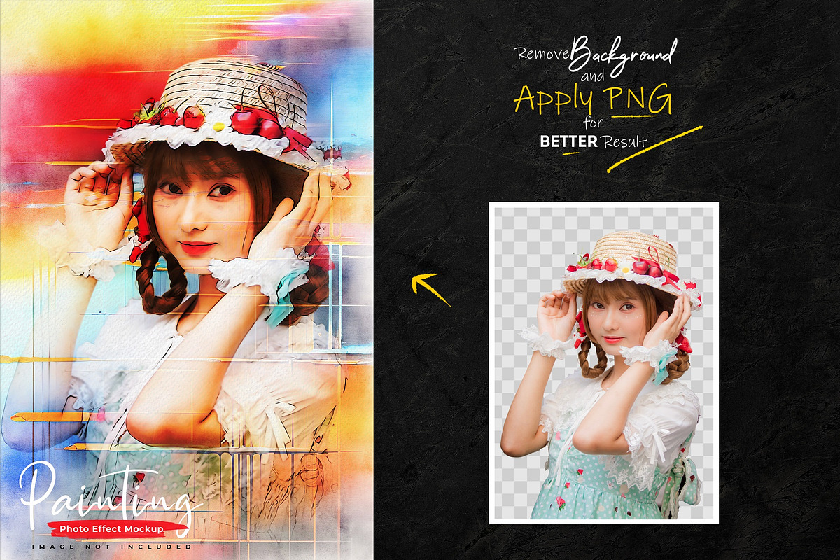 Painting Photo Effect Mockup, a Brushes & More by zahidhossainalif (Photo 2 of 9)