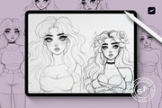 120 Procreate Stamps Girls & Boys, a Shape Add-On by Spasibenko Art (Thumbnail 5 of 6)