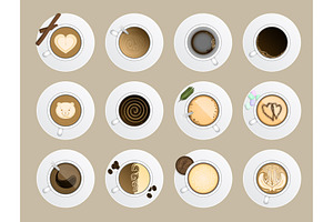 Coffe Cup Top View Realistic Vector