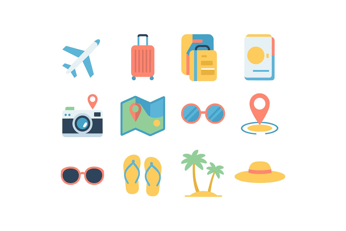 Tropical Beach Travel Icons Pack, an Object Graphic by jahid234 (Photo 11 of 13)