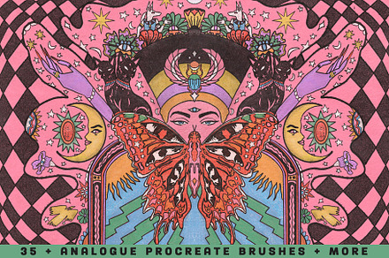 Analogue Retro Brushes for Procreate, a Brush Add-On by Neon Wild