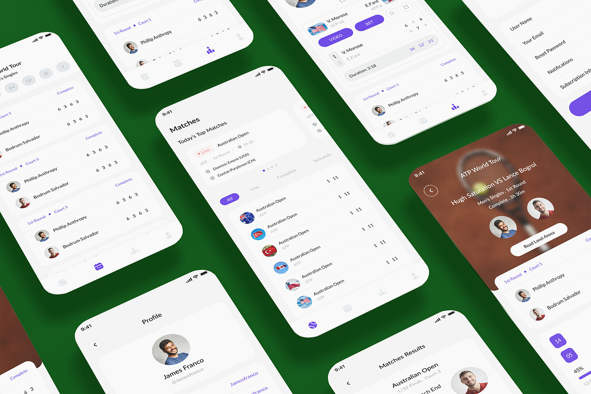 Tennis Match Results & Score App, an App Template by nagaredesignstudio (Photo 1 of 2)