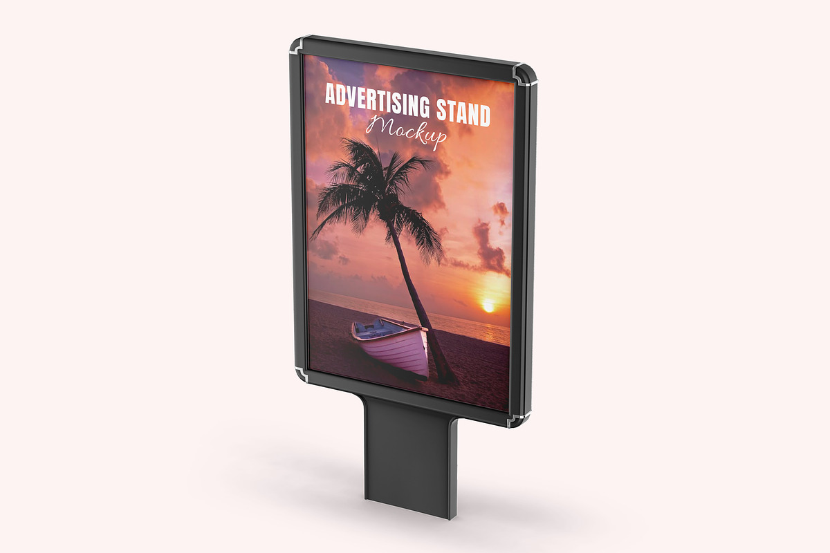 Sidewalk Advertising Stand Mockup, an Advertising Mockup by Dev.Rawat21 (Photo 3 of 3)