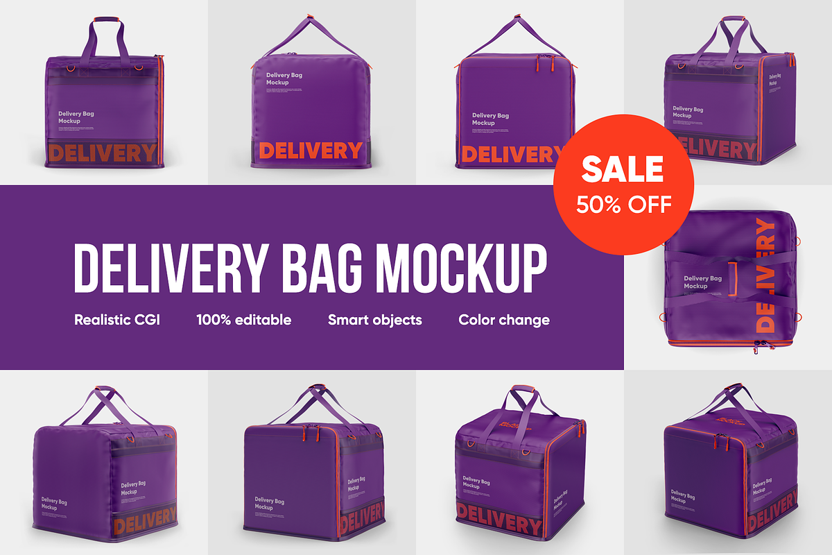 Delivery Bag Mockup, a Packaging Mockup by BlackMockup (Photo 1 of 16)