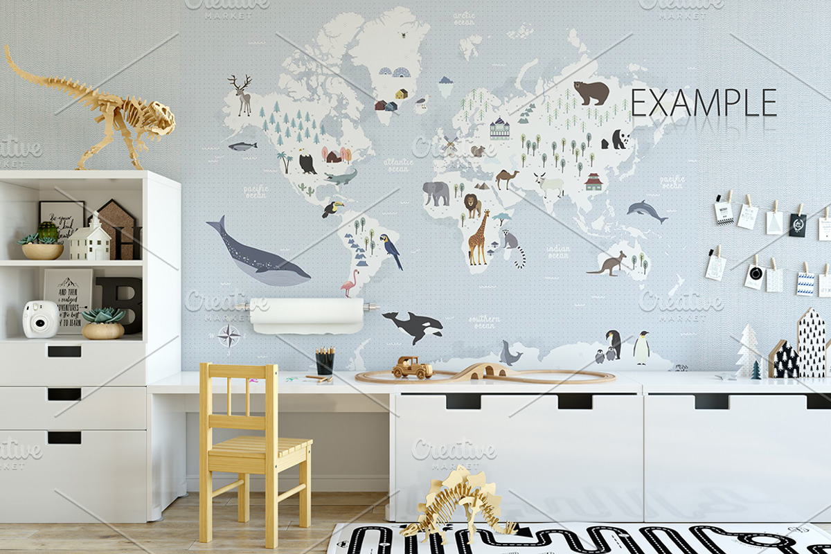 KIDS WALL & FRAMES Mockup Bundle - 2, a Print Template by Yuri-U (Photo 22 of 43)