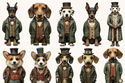 Vintage Dogs Clipart Bundle, an Animal Illustration by Design Scotch (Thumbnail 2 of 8)