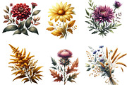 Autumn Wildflowers Clipart, an Illustration by DreamArtGraphic (Thumbnail 3 of 4)