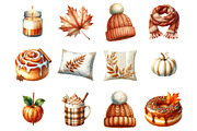 Cozy Caramel & White Fall Clipart, a Graphic by CitraGraphics (Thumbnail 4 of 5)