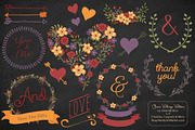 Autumn Floral Heart Clipart & Vector, an Illustration by Amanda Ilkov (Thumbnail 2 of 4)