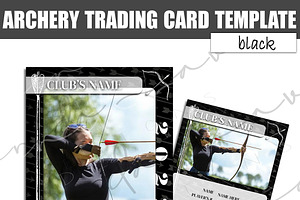 Black Archery Trading Card Template