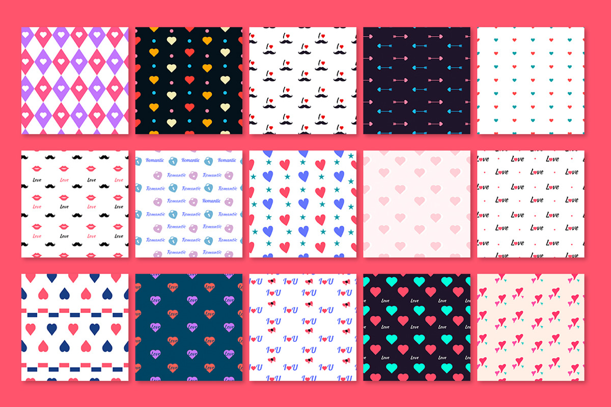 30 Seamleass Valentines day Patterns, a Pattern Graphic by Designbase (Photo 2 of 5)