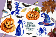 Watercolor Happy Halloween, a Seasonal Illustration by Graphobia (Thumbnail 3 of 3)