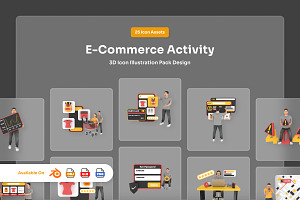 Ecommerce Activities 3D Icon Pack, a Work Illustration by twinstd