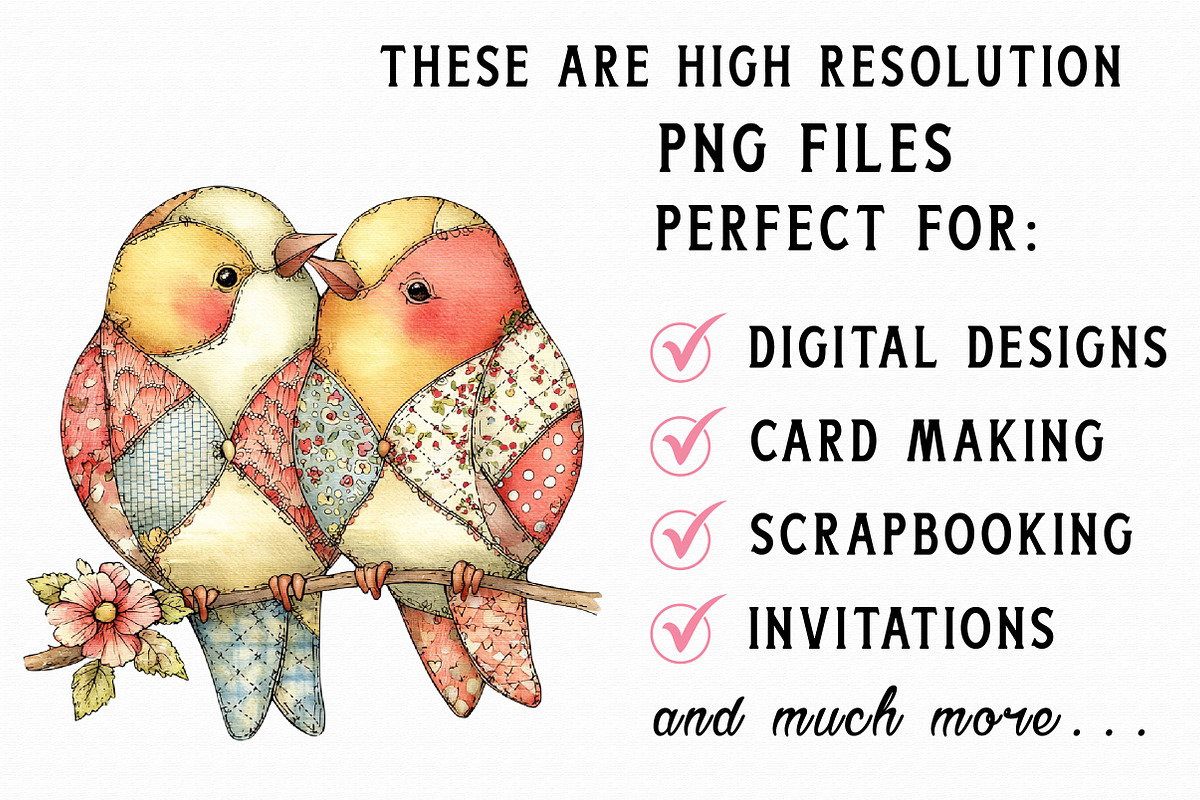 Patchwork Valentine's Day Clipart, an Illustration by Libby Wishes (Photo 3 of 7)