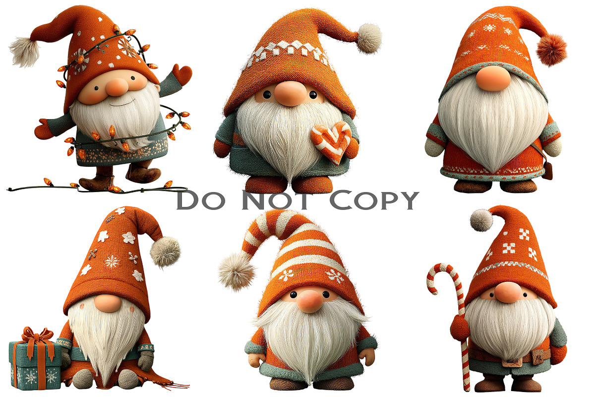 Whimsical Christmas Gnome Clipart, an Illustration by Craft Nest (Photo 3 of 10)