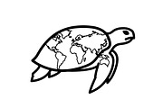 World Map Sea Turtle Bundle, an Illustration by Gaye Art (Thumbnail 21 of 31)