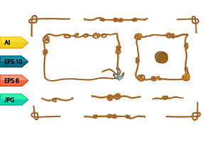 Rope frames and rope knots isolated 