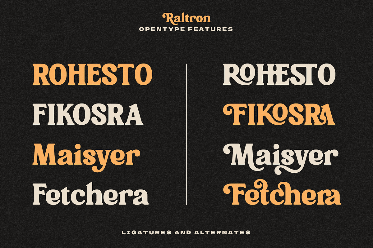 Raltron - Retro Vintage Serif Font, a Serif Font by Pixesia Studio (Photo 9 of 11)