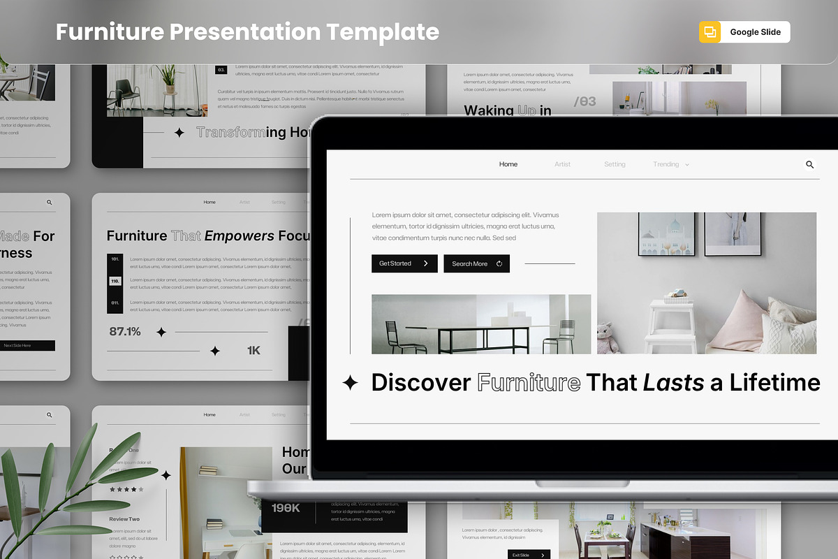 Minimalist Furniture Google Slides, a Presentation Template by MtvtdArt