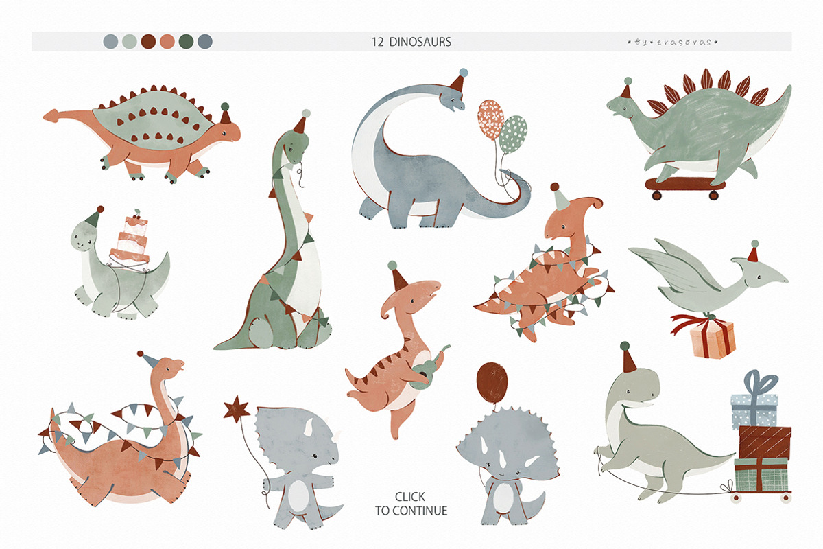 HAPPY DINO graphic set, an Object Graphic by erasovas (Photo 3 of 13)