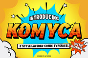 Komyca Layered Comic Typeface, a Sans Serif Font by alit design (Thumbnail 1 of 17)