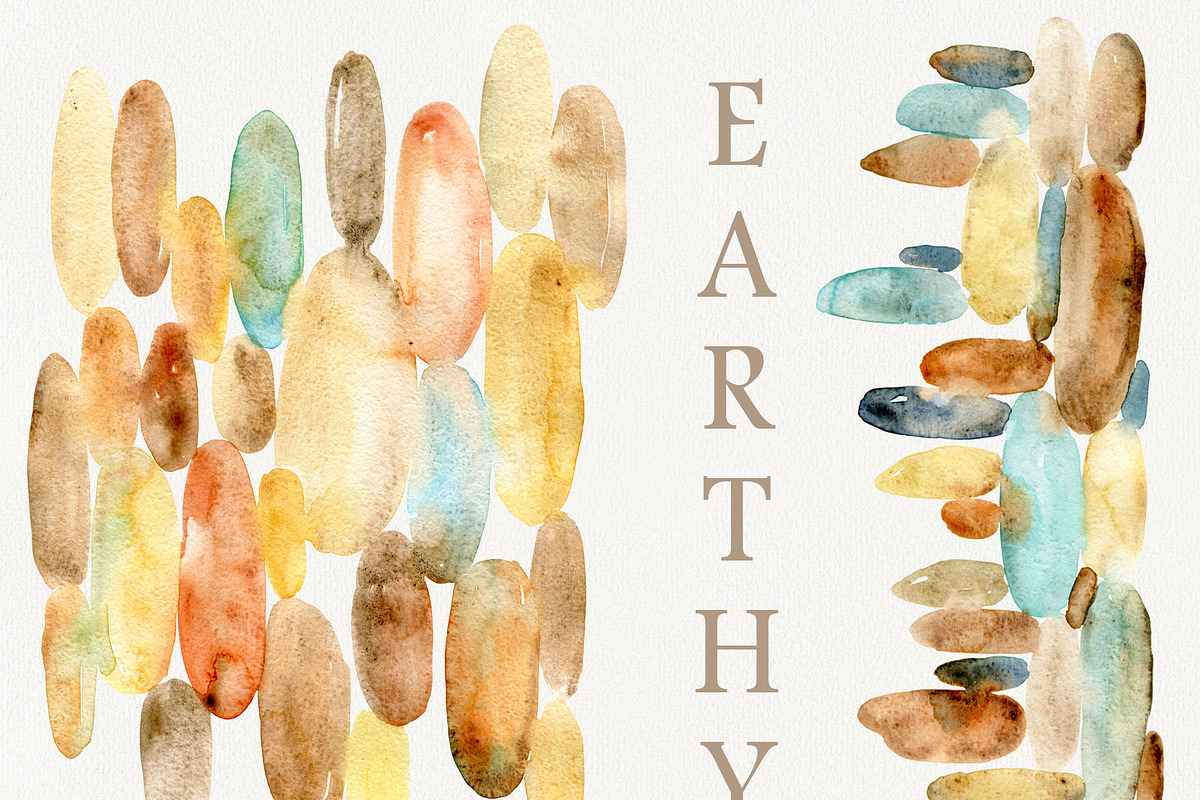 Watercolor abstract earthy clipart, a Background Graphic by TanyaOak (Photo 3 of 6)
