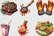 Summer BBQ Party Clipart, an Illustration by Black Bird Studio (Thumbnail 5 of 6)