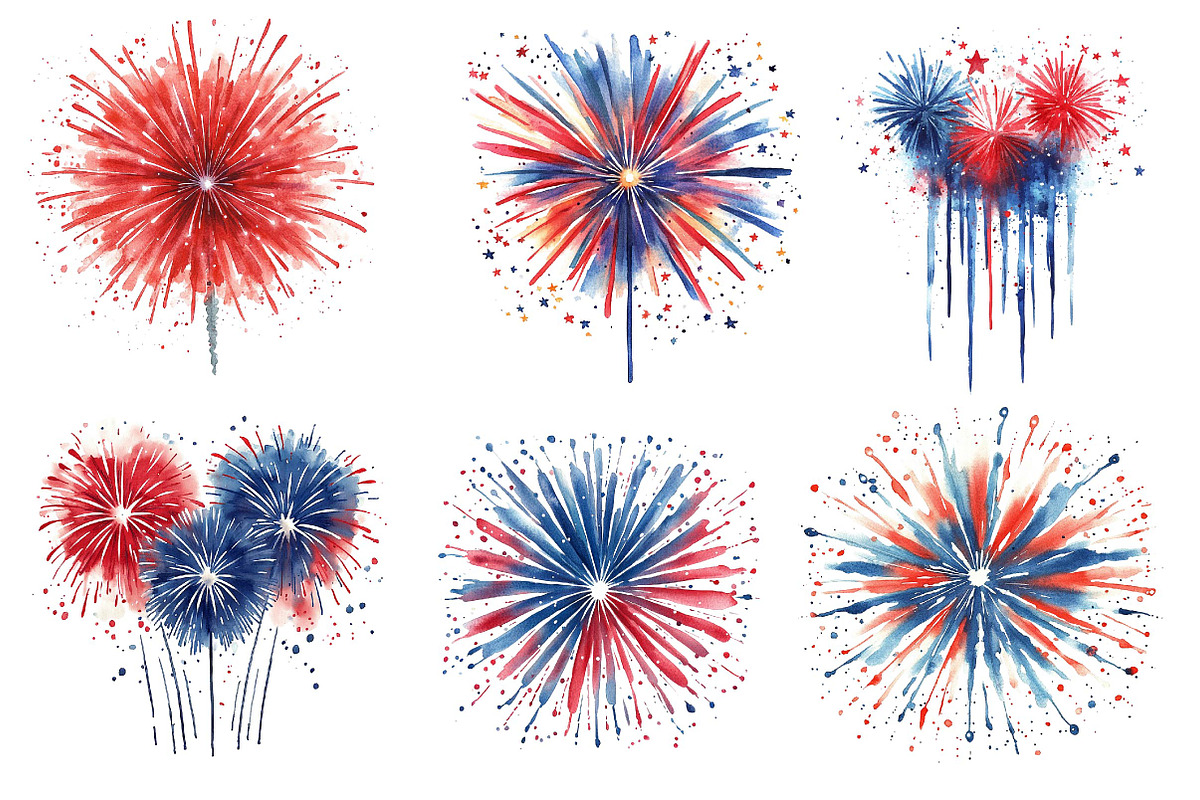 Patriot Fireworks, 4th of July Png, an Illustration by Dream Creation (Photo 4 of 6)