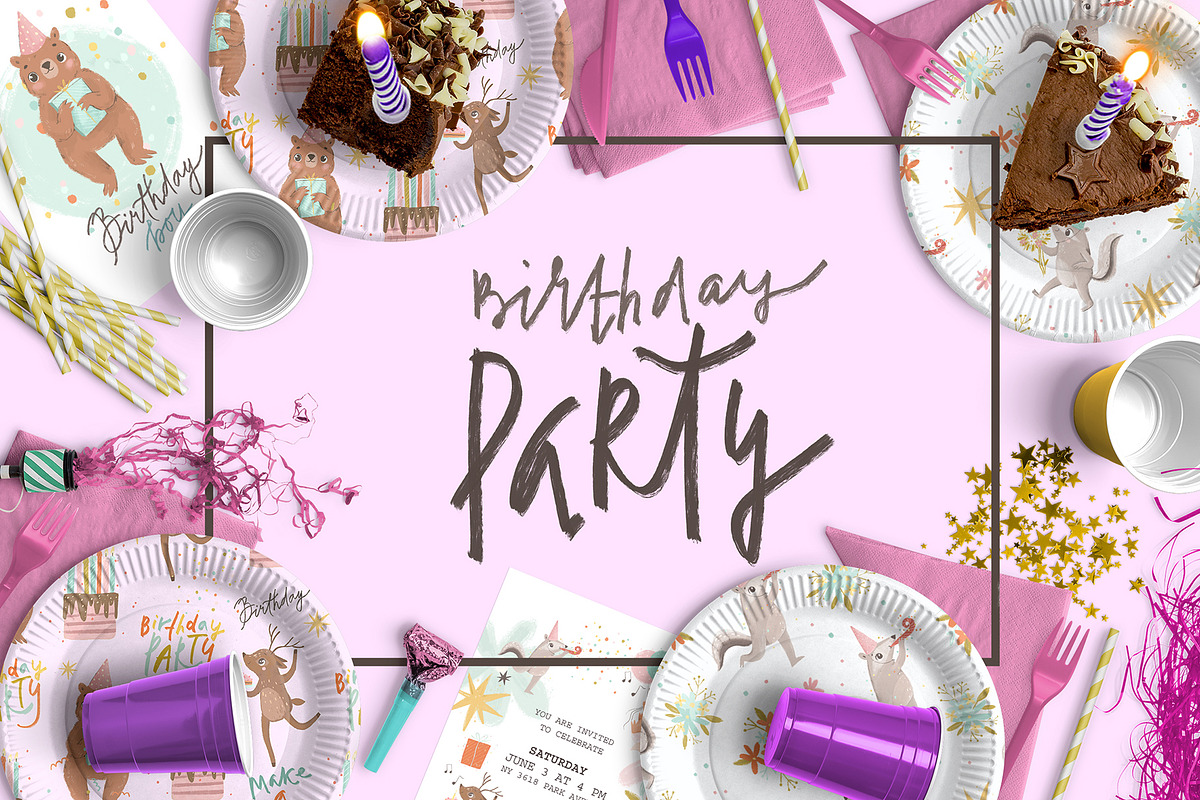 Birthday Clipart, Cards, an Animal Illustration by Lesya Skripak (Photo 10 of 10)