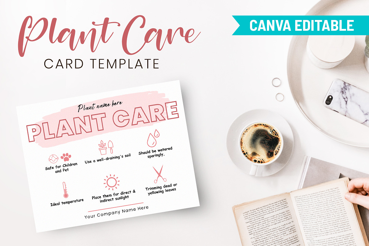 Plant Care Card Template, a Design Template by Snapybiz (Photo 9 of 9)